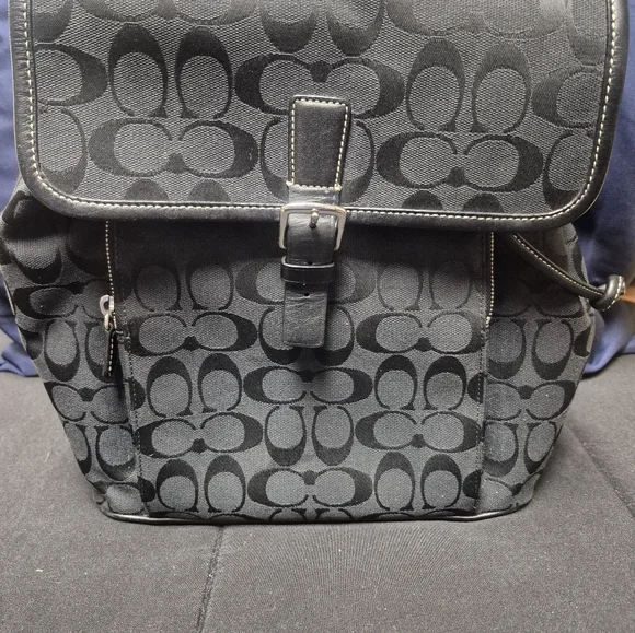 Coach Black Backpack with Signature Monogram COACH® SK | West Backpack In Signature Canvas main image 3